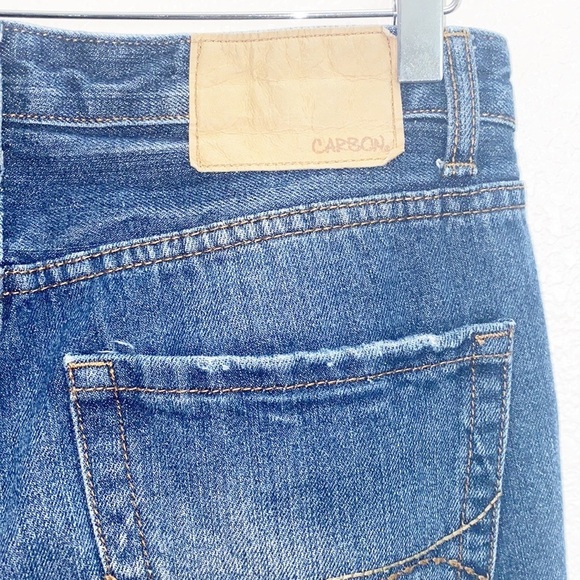 Carbon Mens Dark Wash Minor Distressed Boot Jeans - Picture 8 of 12